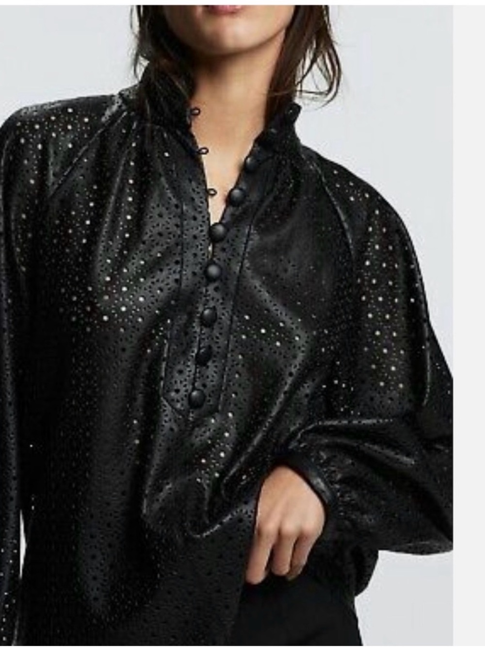 Zara Black Faux Leather blouse !